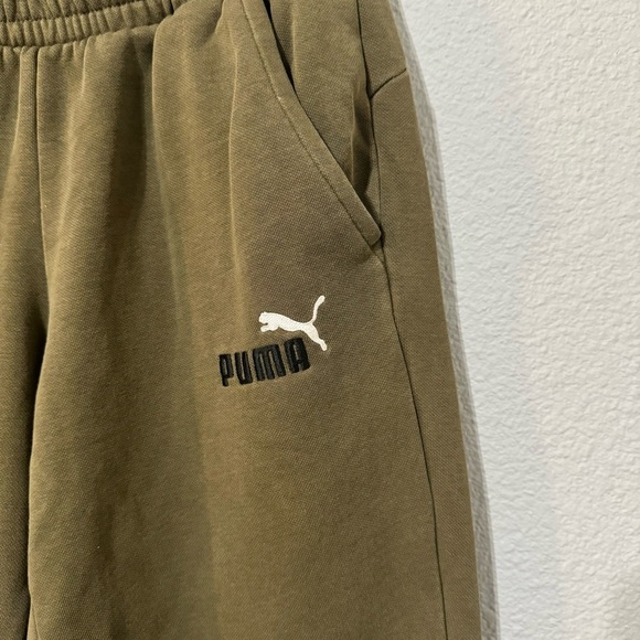 PUMA Green Big Boy Athletic Embroidery Logo Two Front Pockets Pants Joggers Sz S - Picture 5 of 12